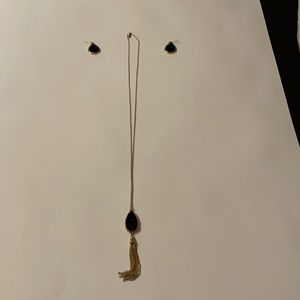 Black Crystal necklace and earrings